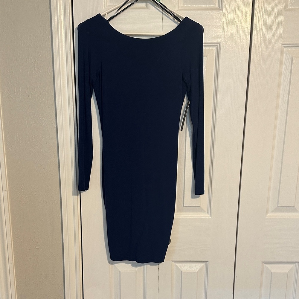 Lulu's Navy Long Sleeve Dress